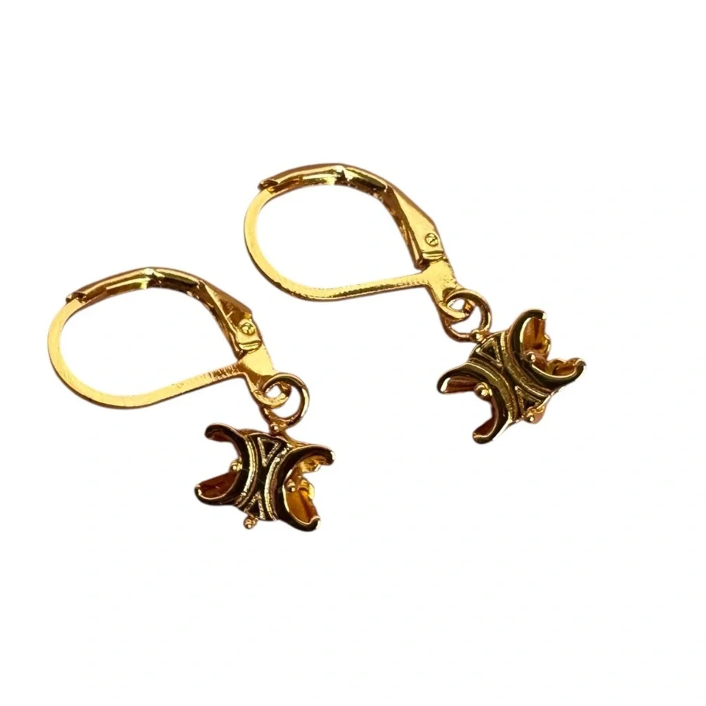 CELINE Gold Charm Earrings